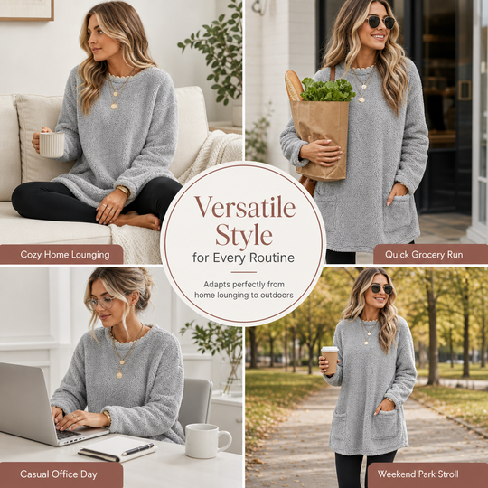 🍂LAST DAY SALE 60% OFF👍✨☁️Women's Warm Crew Neck Long Sleeve Top