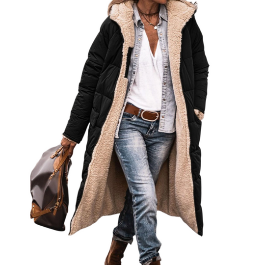 🧥 Two Looks, One Cozy Coat ⚡ Women's Reversible Hooded Padded Coat