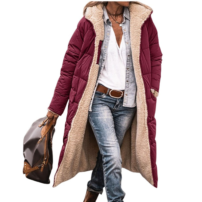 🧥 Two Looks, One Cozy Coat ⚡ Women's Reversible Hooded Padded Coat