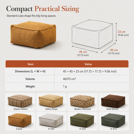 🪑✨ Clothes Storage Ottoman – 50% OFF! Effortless wide-zip packing, robust stitching, 45x45x23cm – tidy rooms, comfy seat. 🧵