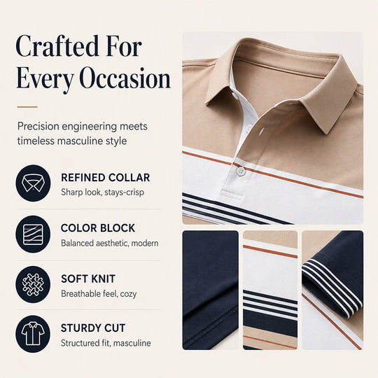 Men's Classic Color-Block Striped Top