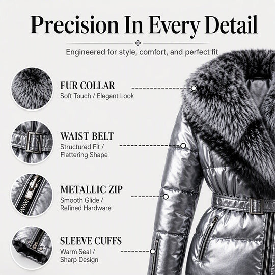 🖤Black Friday Sale🖤❄️Women's Padded Jacket with Faux Fur Collar