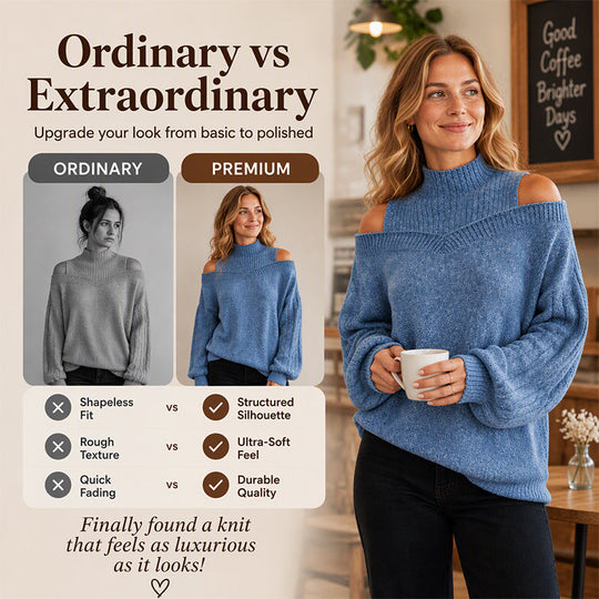 💖Black Friday Mega Deal – 50% off!💖 Women's Cold Shoulder Mock Neck Sweater