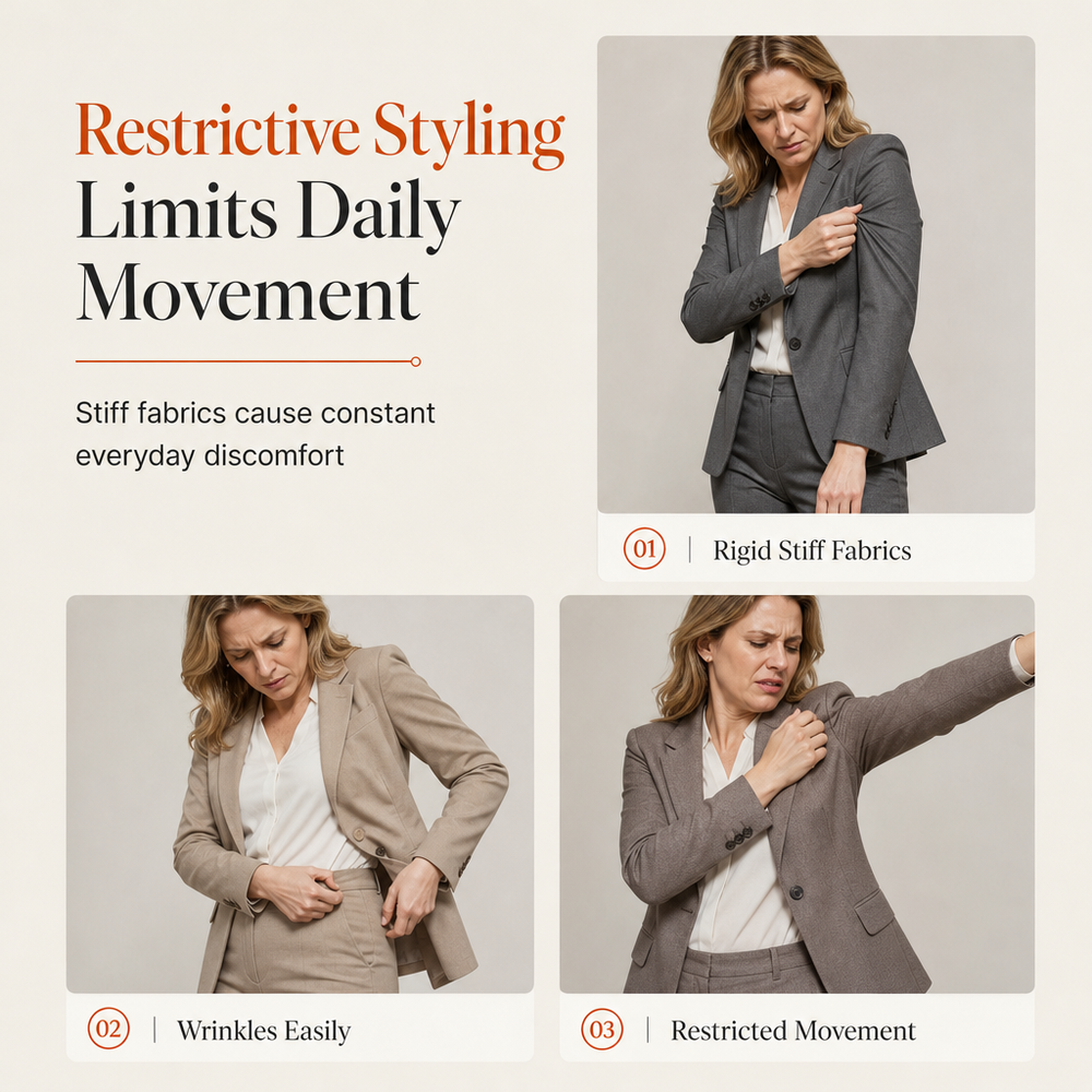 💖Women's Elegant Autumn 2 Piece Outfit Set with Retro Long Sleeve Coat and Simple Trousers