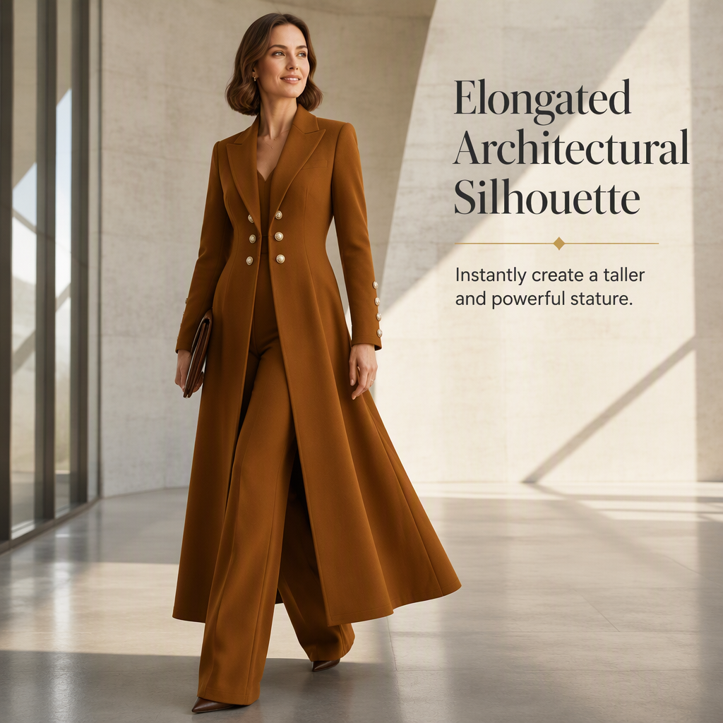 💖Women's Elegant Autumn 2 Piece Outfit Set with Retro Long Sleeve Coat and Simple Trousers