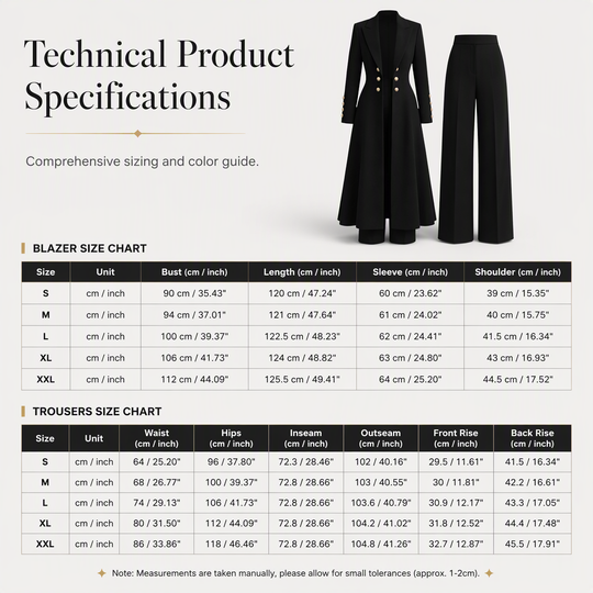 💖Women's Elegant Autumn 2 Piece Outfit Set with Retro Long Sleeve Coat and Simple Trousers