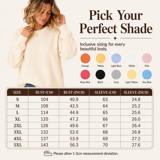 Women's Waffle Knit Loose-Fit Sweatshirt