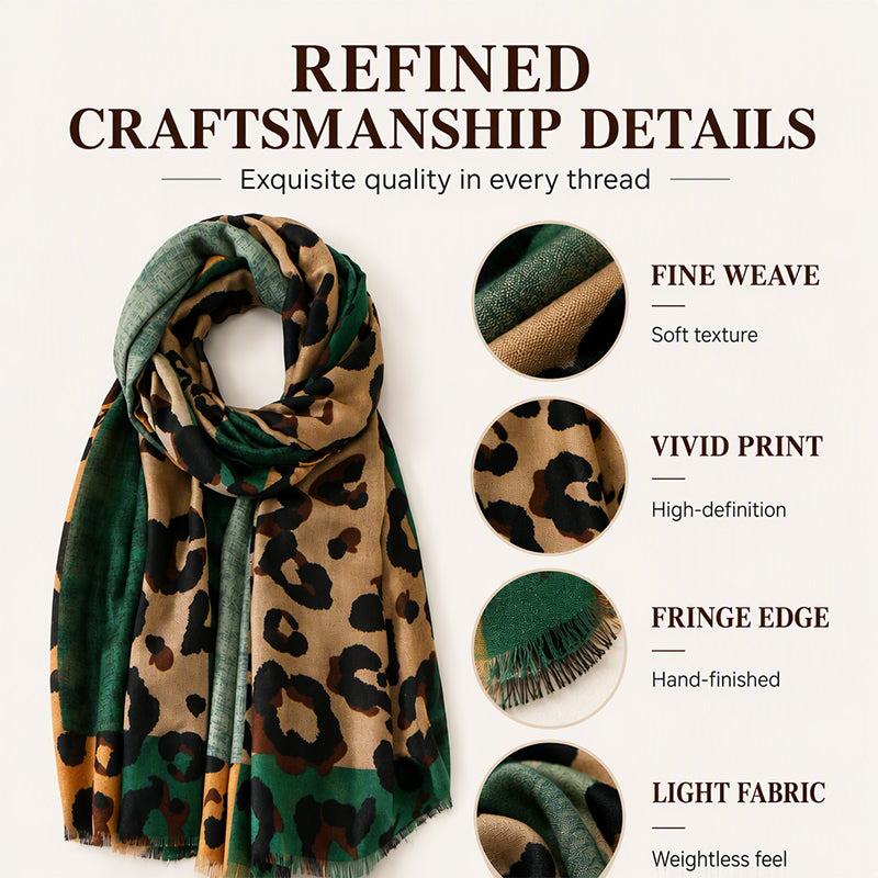 ✨🧣 Versatile Lightweight Leopard Print Shawl Scarf