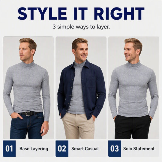 🎉The Lowest Price But The Best Quality!🔥Men's Slim Fit Mock Turtleneck Top