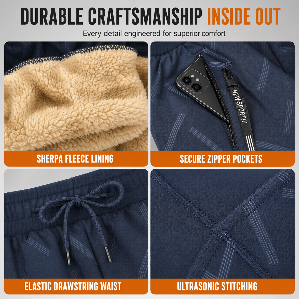 ✨Unisex Relaxed-Fit Sports Pants with Sherpa Lining