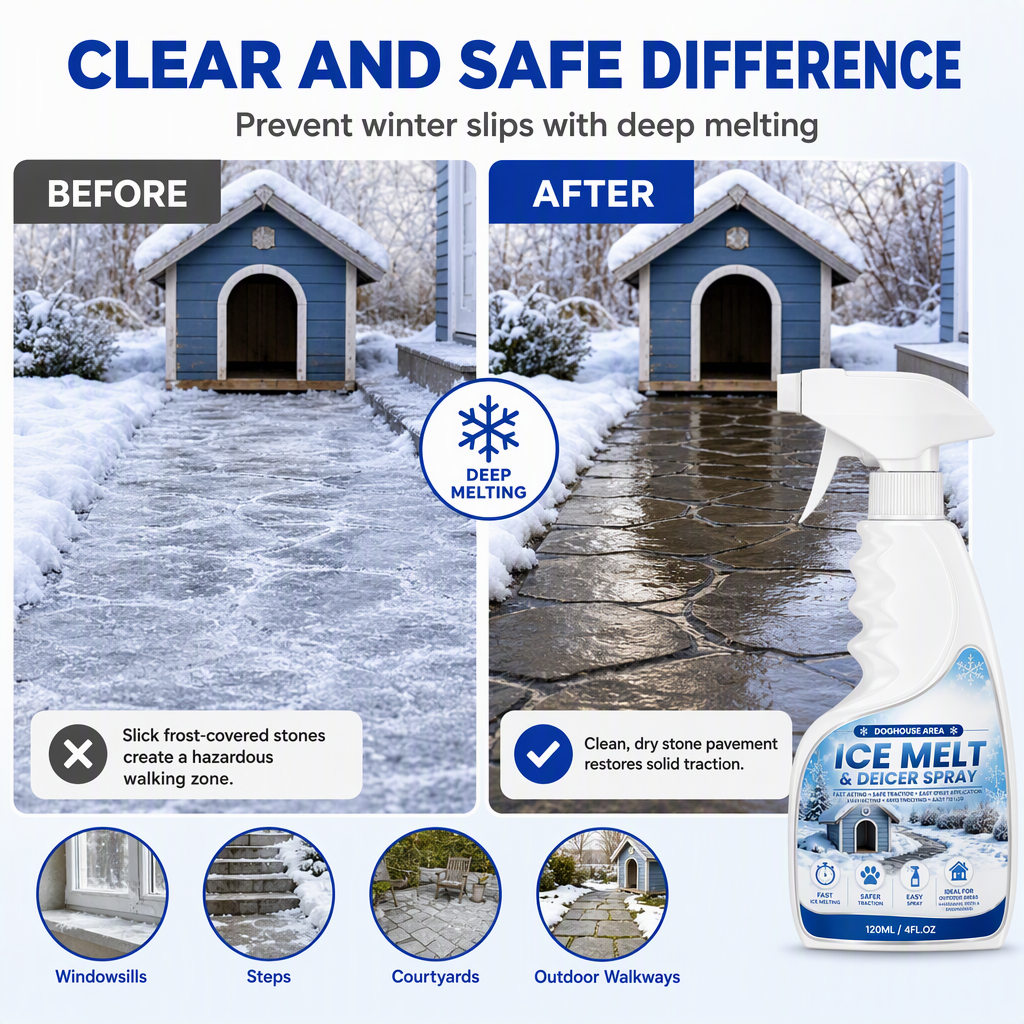 🥳2026 HOT SALE🥳💞50K+ SOLD! ❄️🐾  Outdoor De-Icing & Snow Melting Spray – pet-safe, dissolves frost on contact. Clear steps, walkways & patios fast! 🛡️✅