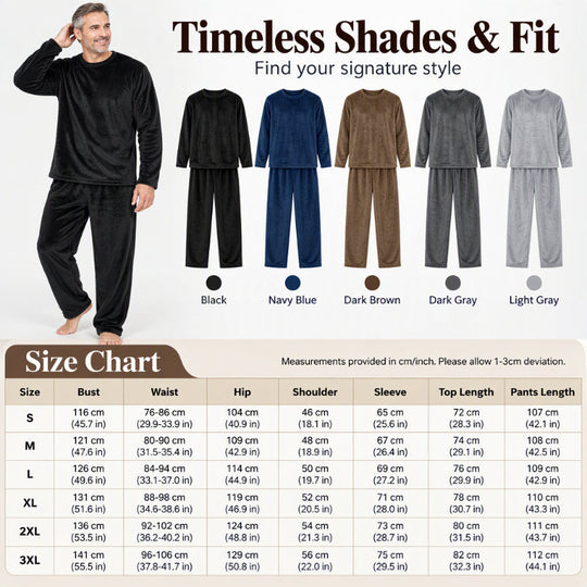 Men's Cozy Thermal Velvet Pajama Set