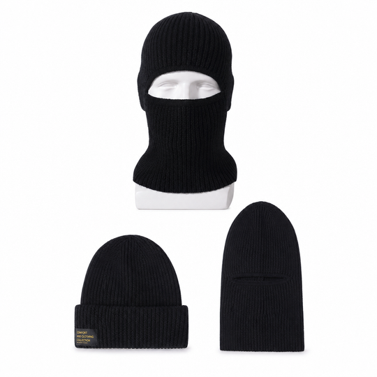 Men Warm Knitted Balaclava Hat Windproof Winter Beanie Cap and Cold Weather Face Mask Hood