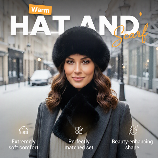 🎁 Soft Plush Feel, Ready-to-Gift Warm Set | Winter Thickened Scarf & Hat Set