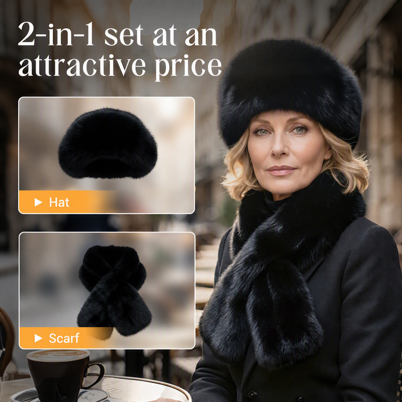 🎁 Soft Plush Feel, Ready-to-Gift Warm Set | Winter Thickened Scarf & Hat Set