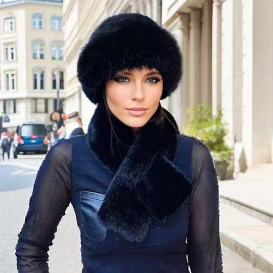 🎁 Soft Plush Feel, Ready-to-Gift Warm Set | Winter Thickened Scarf & Hat Set