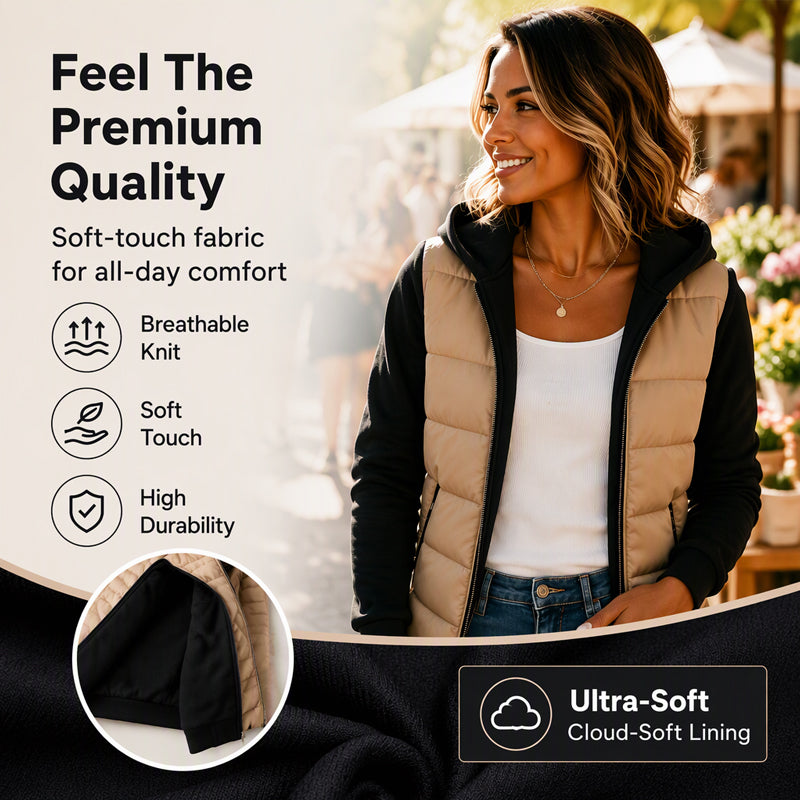 ❄️ Cold-Ready Warmth, Bold Color Contrast | Women's Color-Block Padded Hooded Jacket
