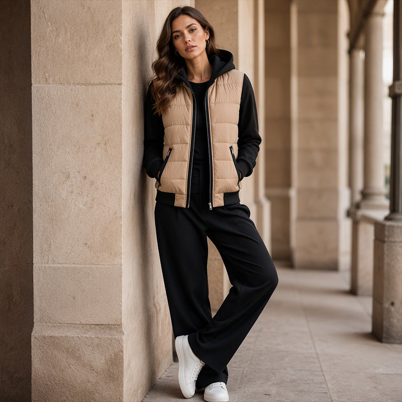 ❄️ Cold-Ready Warmth, Bold Color Contrast | Women's Color-Block Padded Hooded Jacket