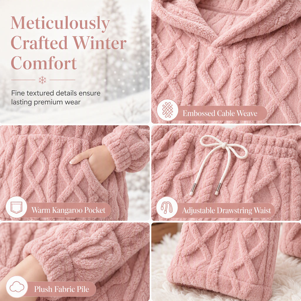 ☁️🧸 The Snuggle Edit – Fluffy Hoodie & Dream-Soft Lounge Set ✨💗