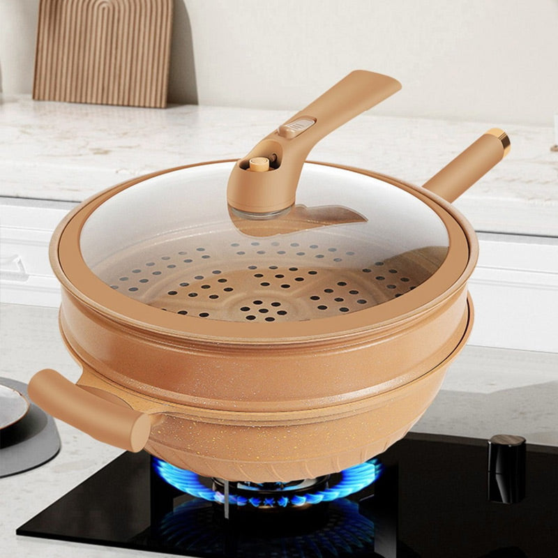 Non-stick pan with steam basket✅Free Shipping✈