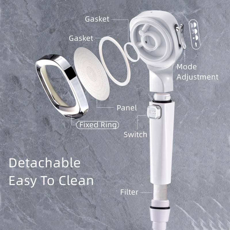 🏆4-mode Handheld Pressurized Shower Head with Pause Switch