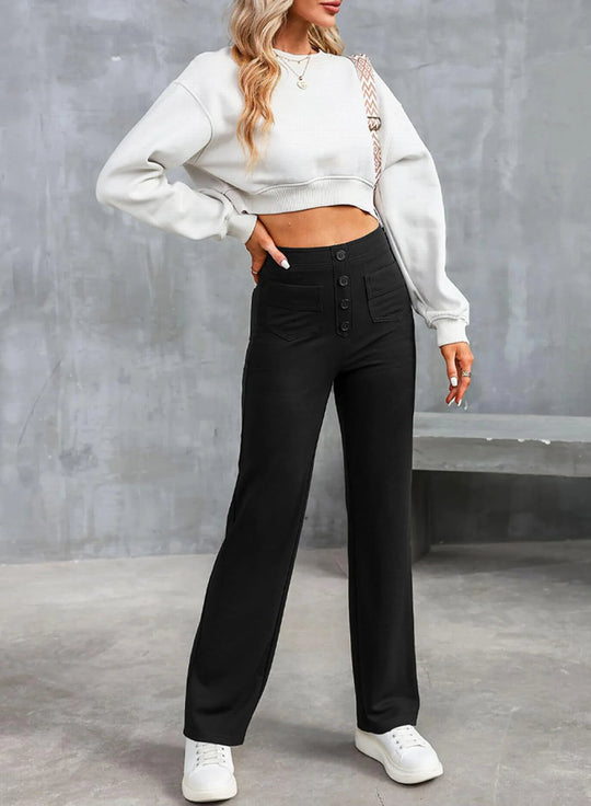 Multi Pocket High Elastic Pants