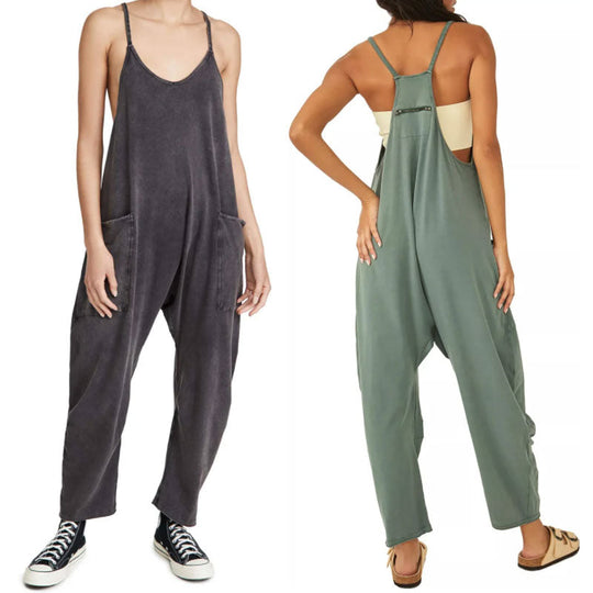 Wide Leg Jumpsuit with Pockets (Buy 2 Free Shipping)