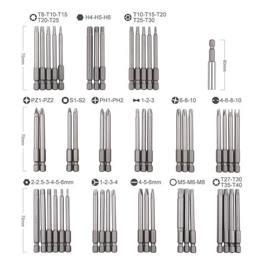 50 pieces of lengthened bits with different shapes（50% OFF）