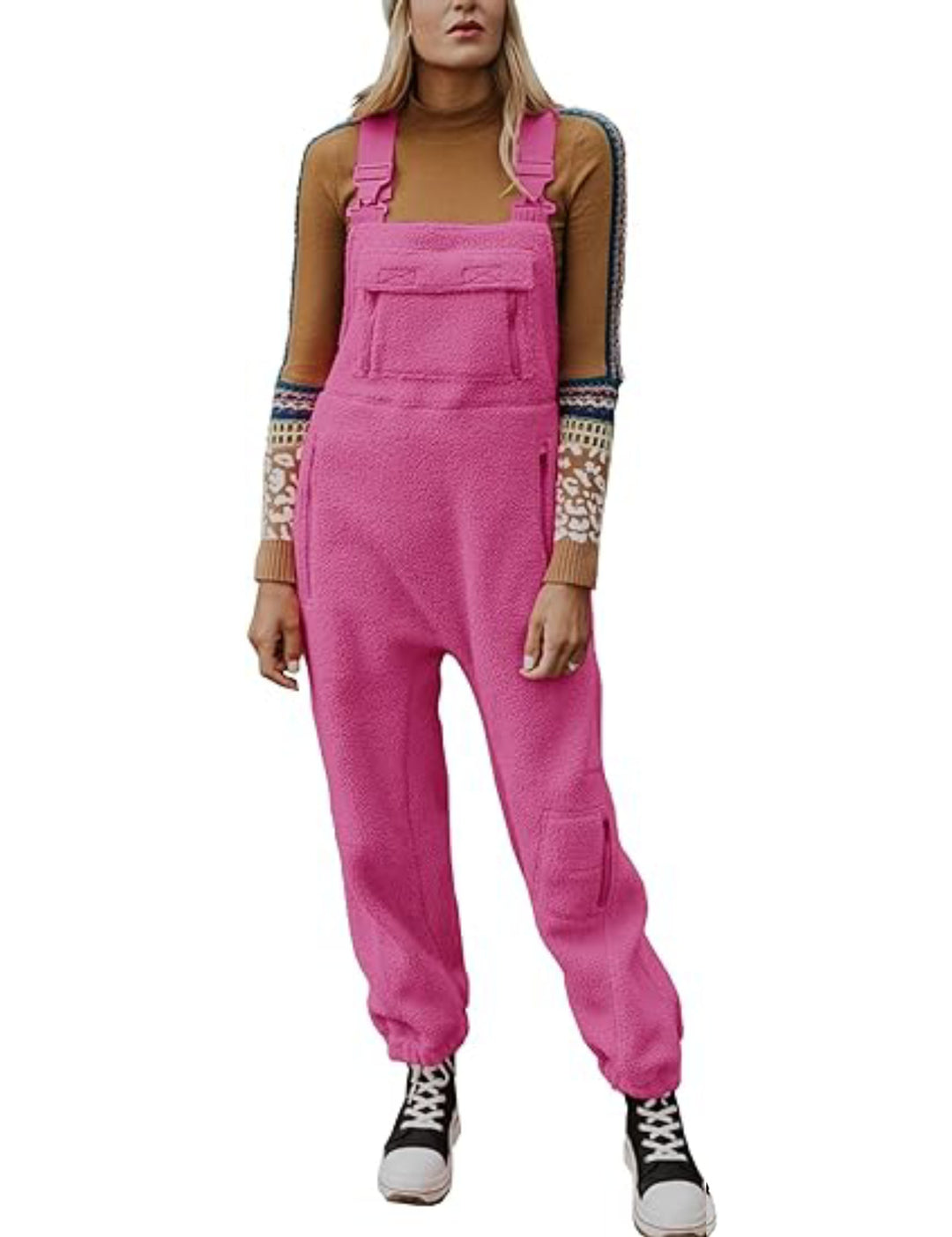 🔥2024 New Women's Fleece Warm Overalls Loose Casual Jumpsuits（59% OFF）