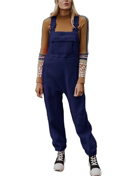 🔥2024 New Women's Fleece Warm Overalls Loose Casual Jumpsuits（59% OFF）