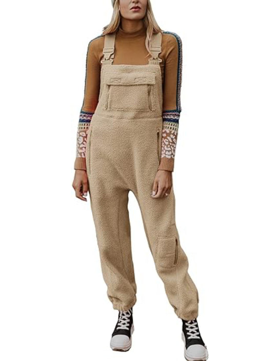 🔥2024 New Women's Fleece Warm Overalls Loose Casual Jumpsuits（59% OFF）