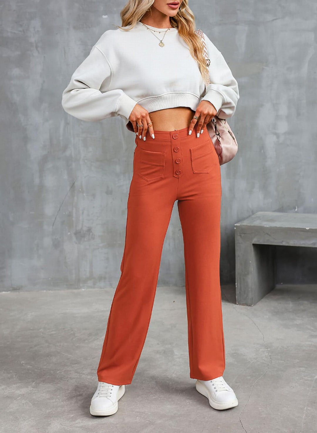 Multi Pocket High Elastic Pants