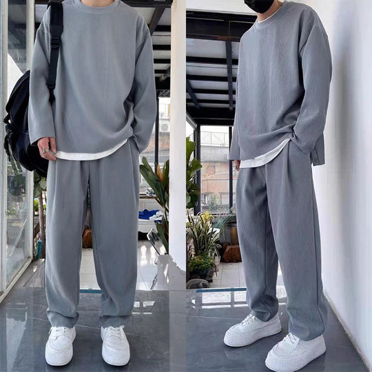 Men’s Loose Fashionable Long Sleeve 2-piece Set（50% OFF）