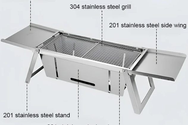 Portable Folding Stainless Steel Camping Grill Grate