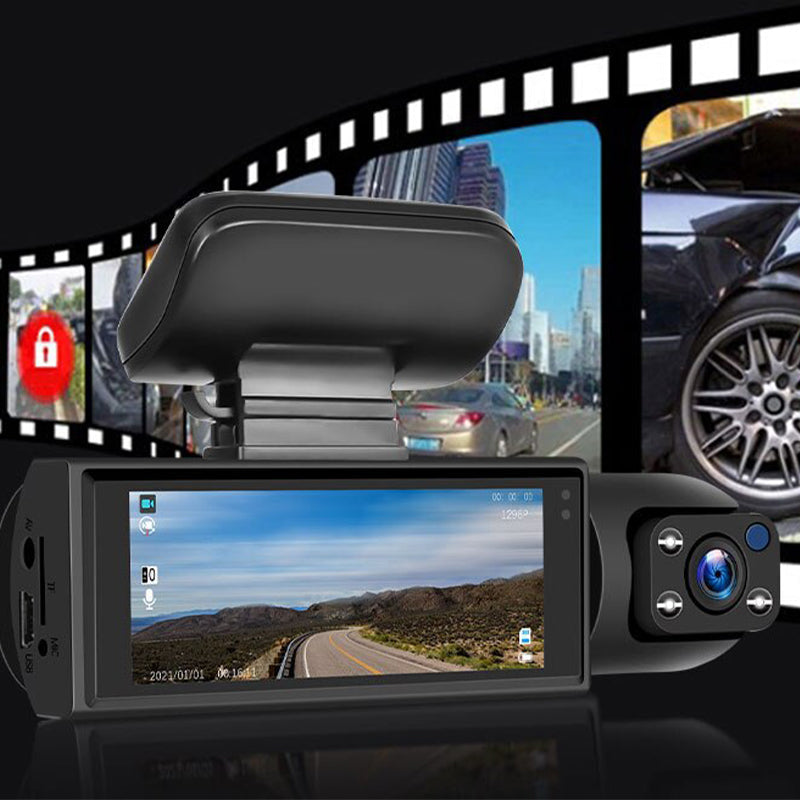 Dash cam with 170° wide-angle and 1080p dual lens