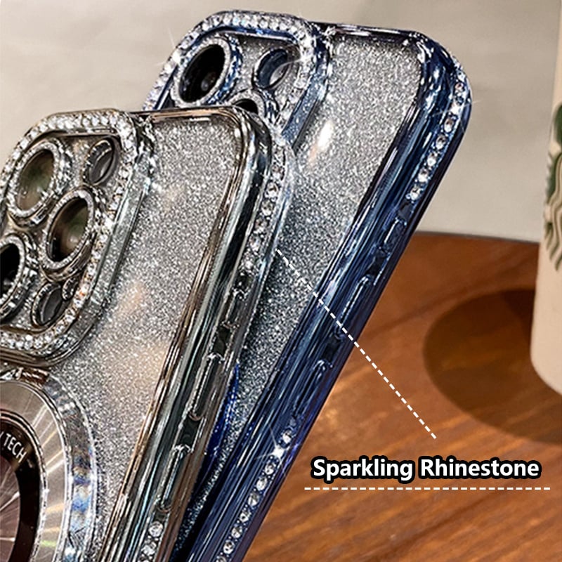 Glitter Rhinestones Magnetic Case with Invisible Stand for iPhone（55% OFF）