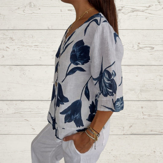 🎉New product launch💐– Women's Linen V-Neck Loose Top